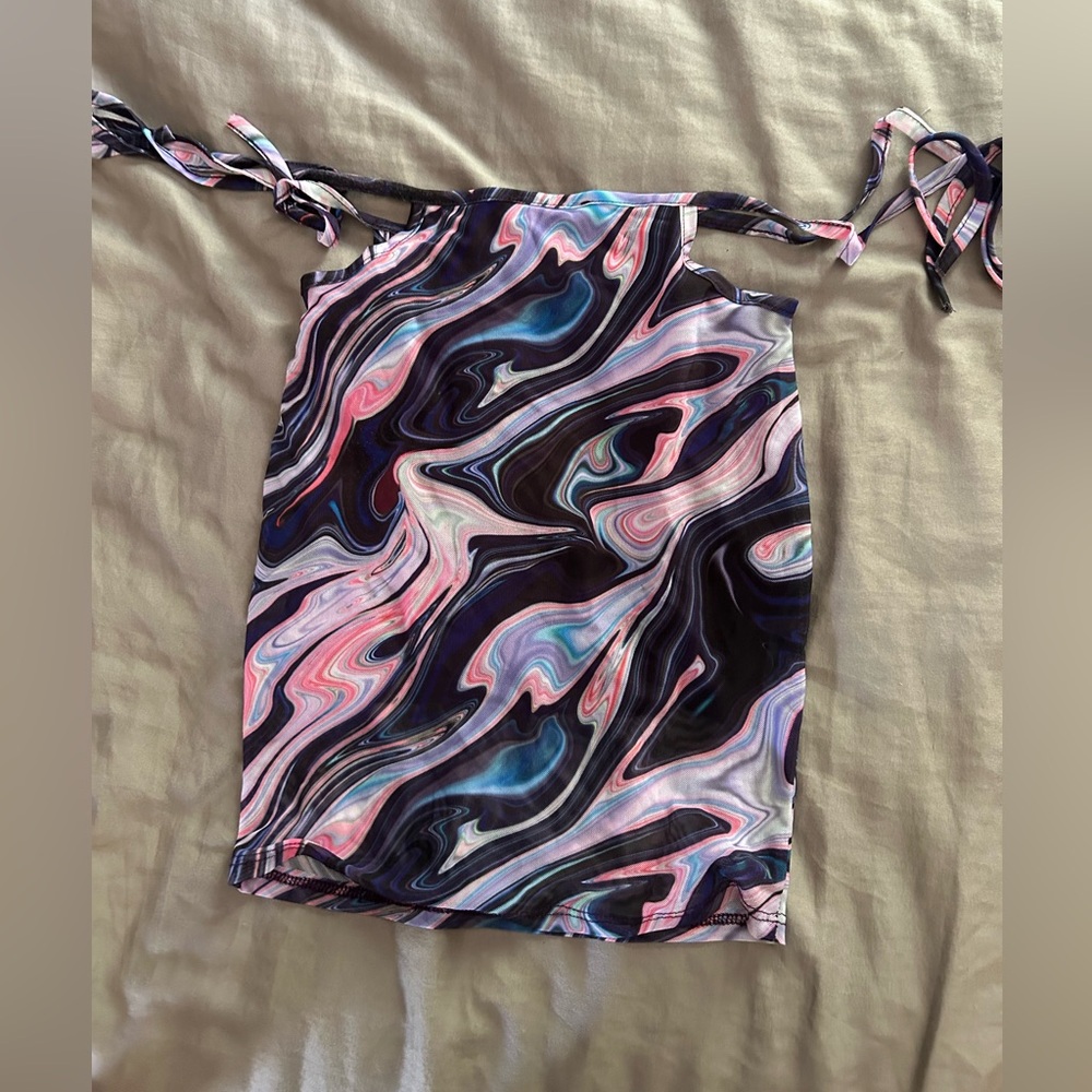 Mesh Pink Purple and Black Skirt